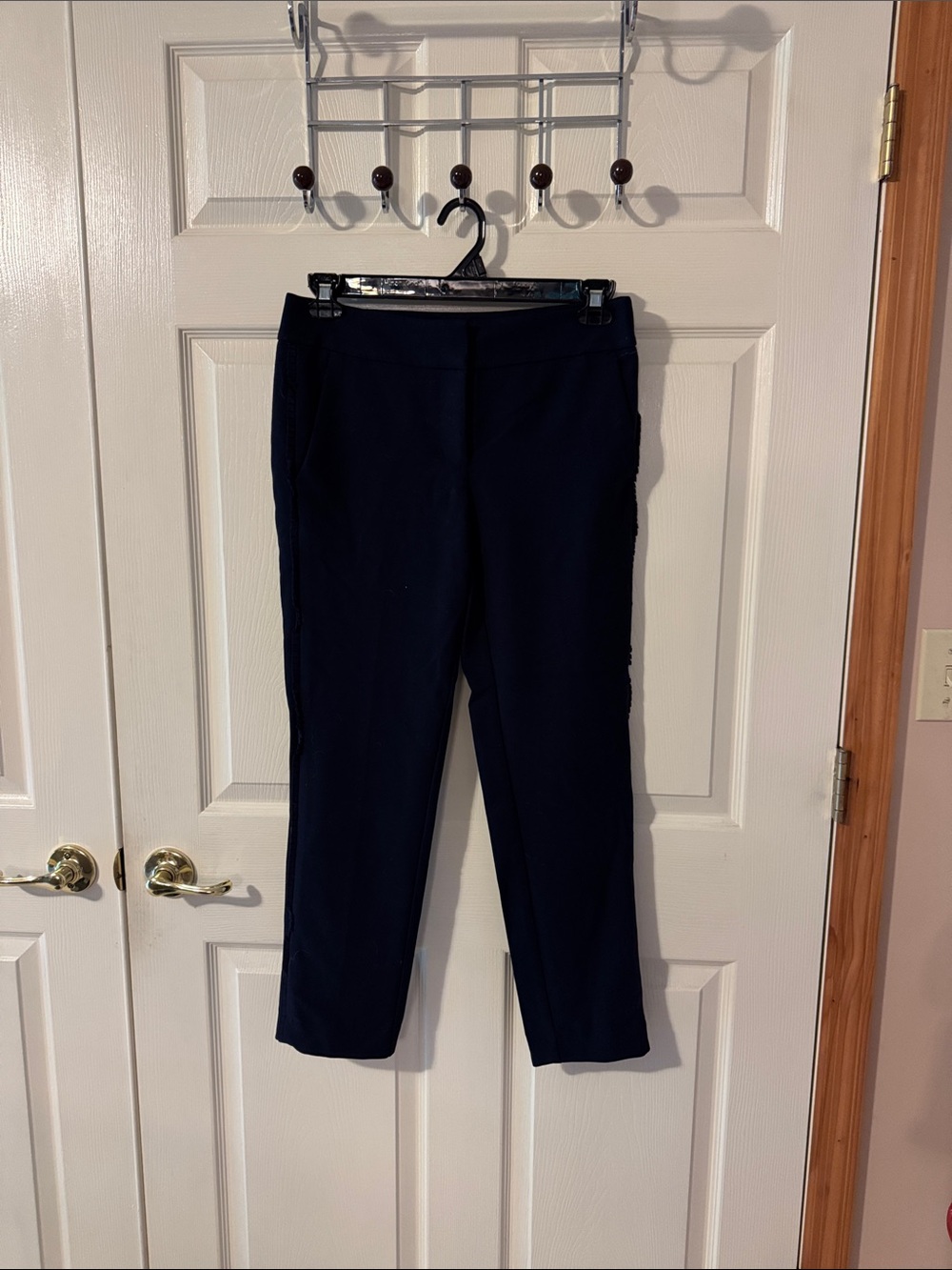 LOFT Marisa Navy Straight-Leg Pants